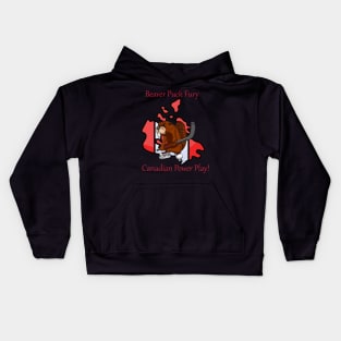 "Beaver Puck Fury: Canadian Power Play!" Kids Hoodie